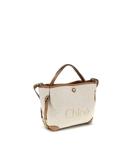 Chloé Metallic Beige Fabric Handbag