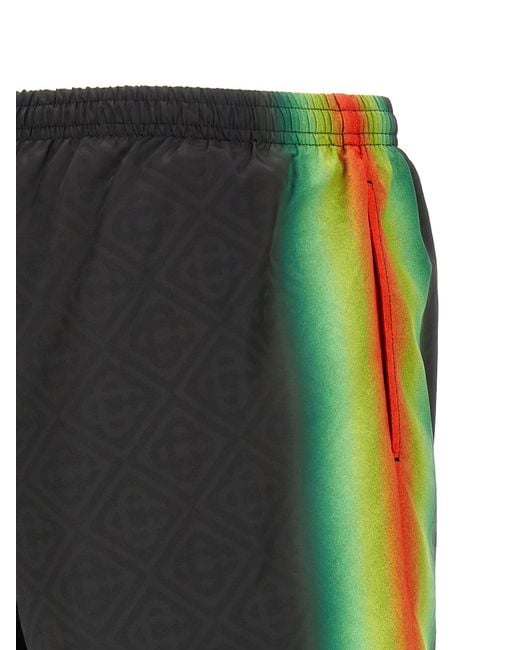 Casablanca Gray Jacquard Logo Swimsuit for men