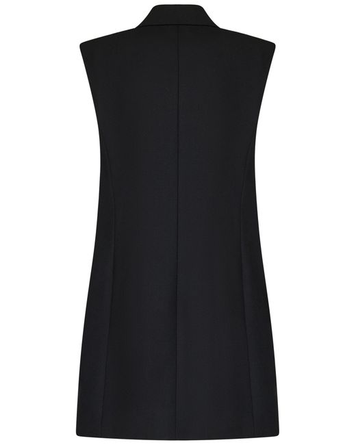 Victoria Beckham Black Sleeveless Tailored Dress Mini Dress