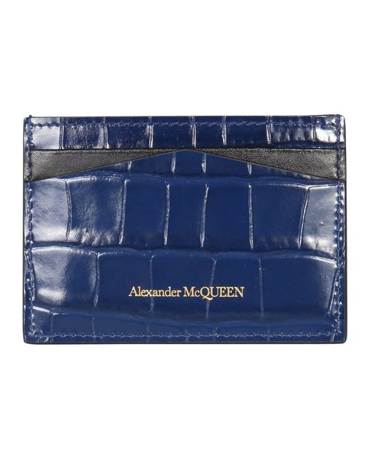 Alexander McQueen Blue Skull Card Holder