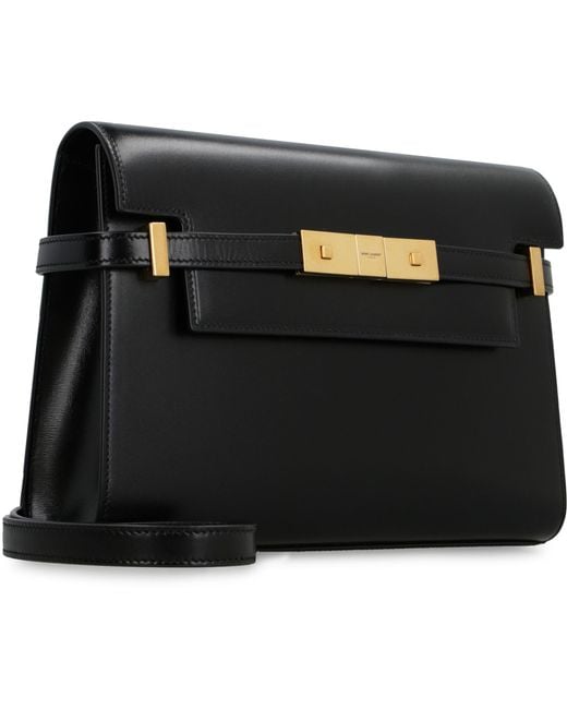 Saint Laurent Black Manhattan Leather Crossbody Bag Calf Shoulder
