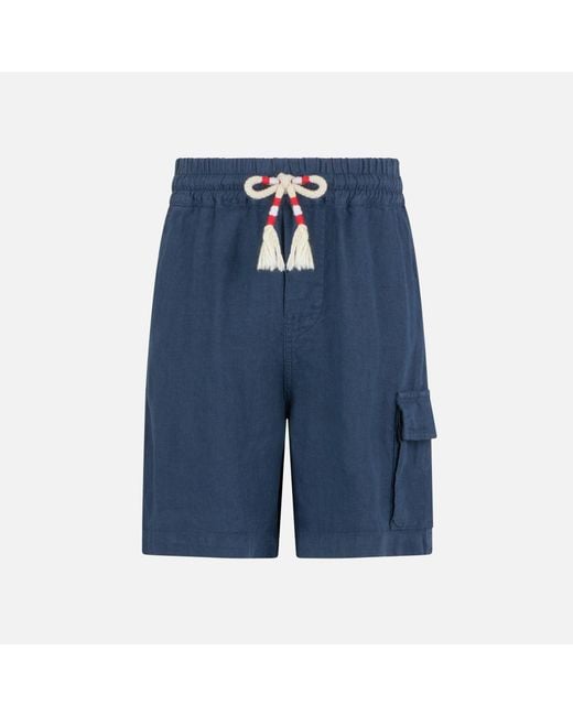 Mc2 Saint Barth Blue Boy Linen Bermuda Shorts Pant for men