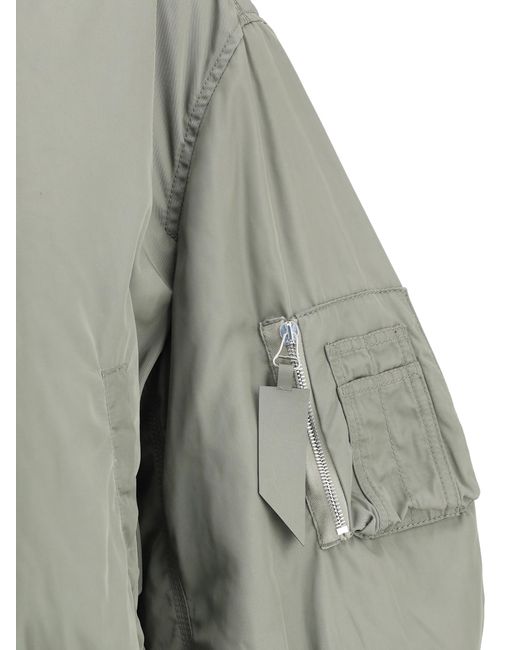 The Attico Gray Nylon Bomber Jacket