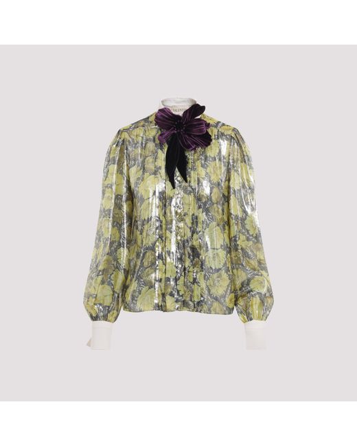 Valentino Green Lurex Shirt Polyester Metallised Fibre