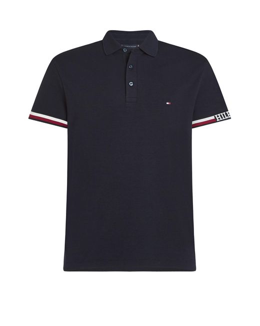 Tommy Hilfiger Black Short-Sleeved Polo Shirt for men
