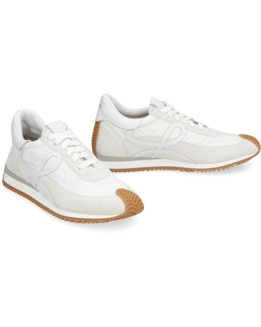 Loewe White Flow Runner Nylon And Suede Sneakers for men