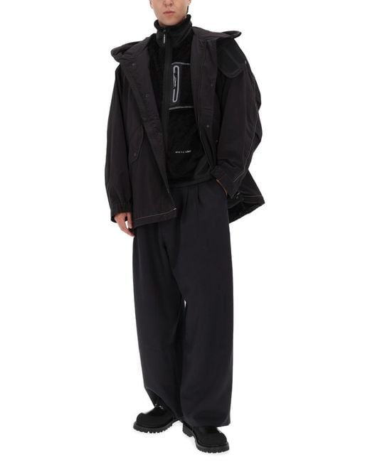And Wander Black Fishtail Octa Jacket Polyester for men