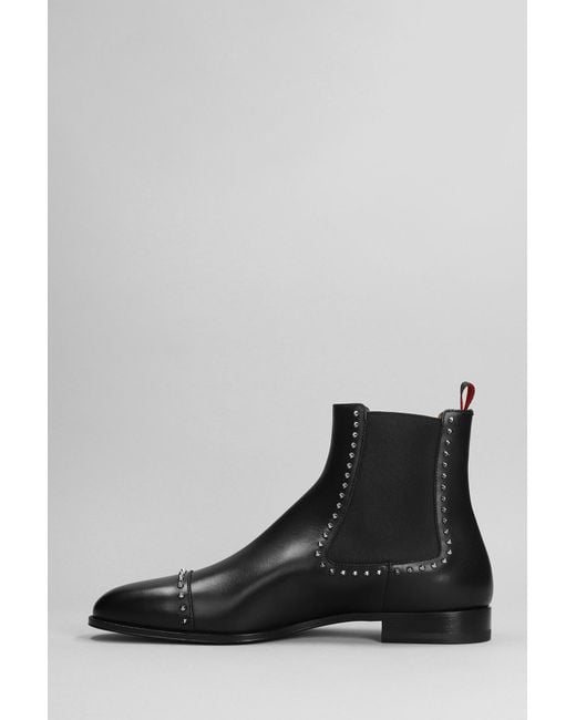 Christian Louboutin Black Chelsea Cloo Boots for men
