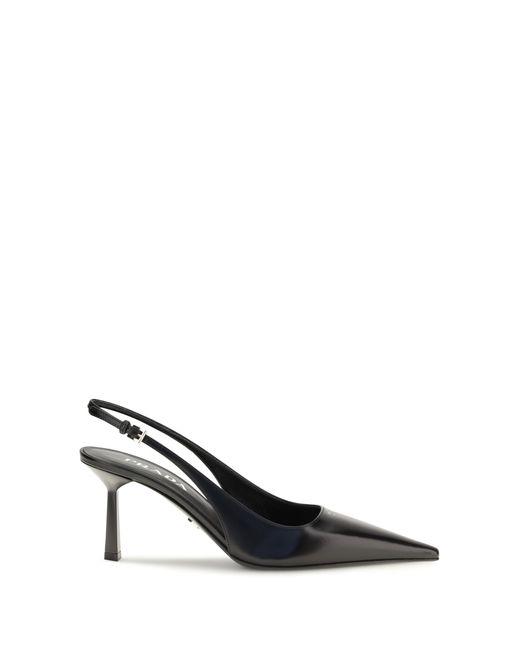 Prada White Pumps Leather Slingback