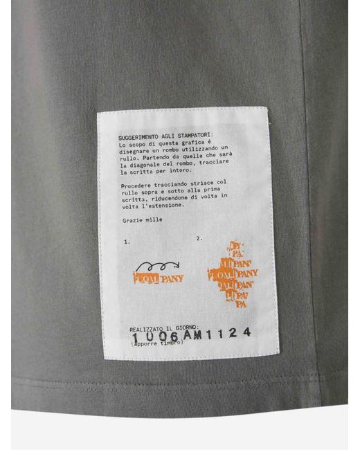 C P Company Gray Relaxed-Fit Graphic Print Jersey T-Shirt for men
