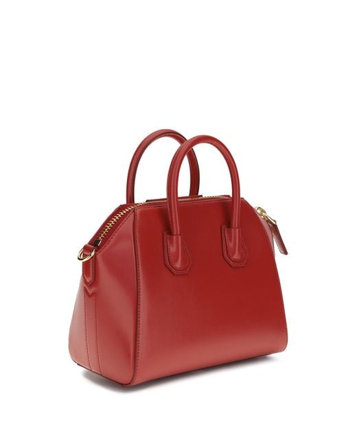 Givenchy Red Antigona Mini Handbag Calf Leather Bos Taurus Handbags