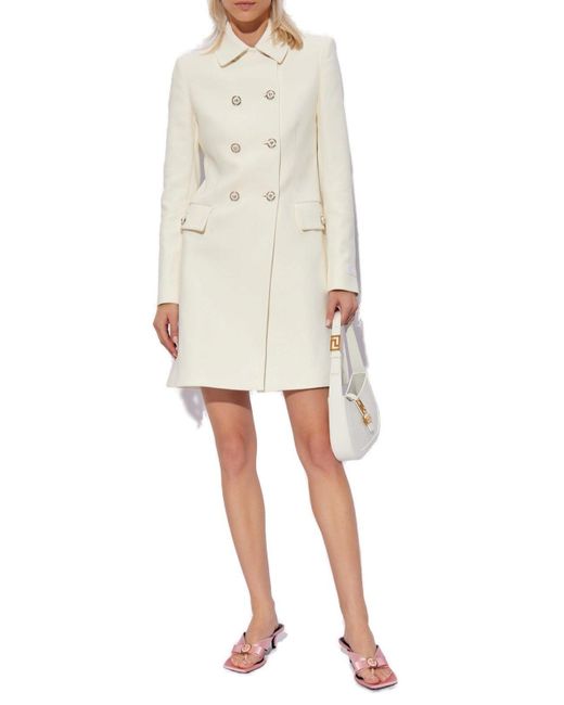 Versace White Double-Breasted Coat