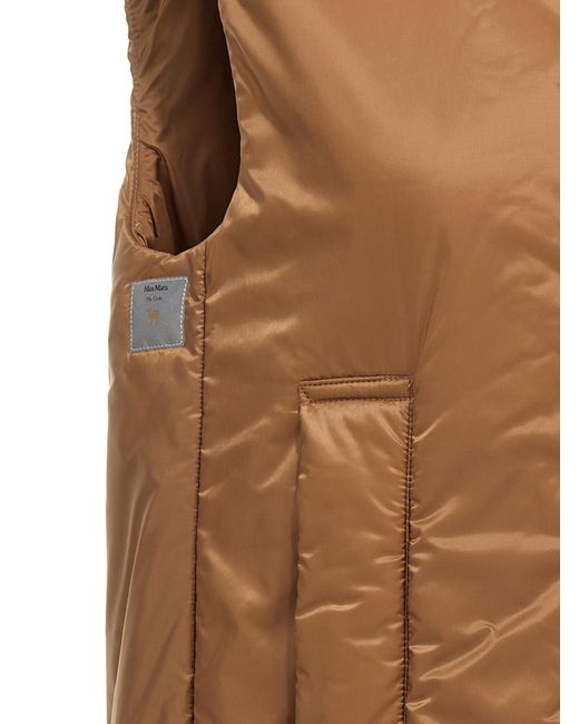 Max Mara Brown Polyester Sleeveless Jacket Clothing