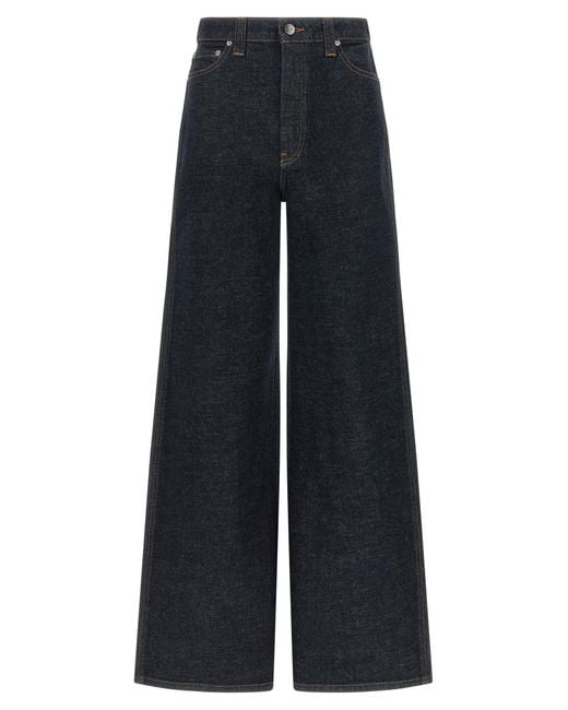Khaite Blue Cotton Flared Jeans Clothing