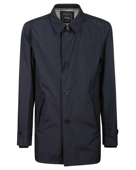 Herno Blue Trench Polyester Coat for men