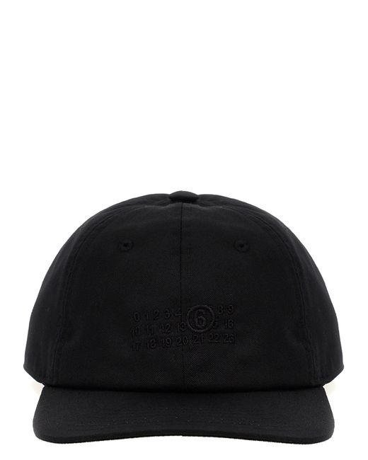 MM6 by Maison Martin Margiela Black Logo Embroidery Cap Hats for men
