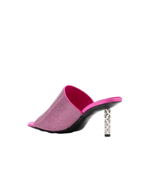 Givenchy Pink G Cube Mules Slim Heel 70Mm_Neon