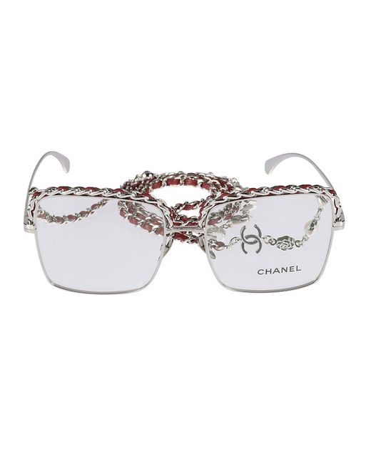 Chanel Square Chained Glasses in White