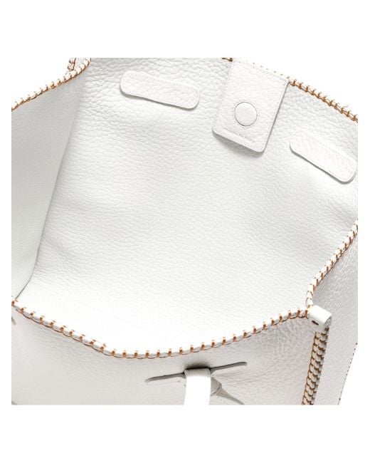 Gianni Chiarini White Soft Leather Shopping Bag