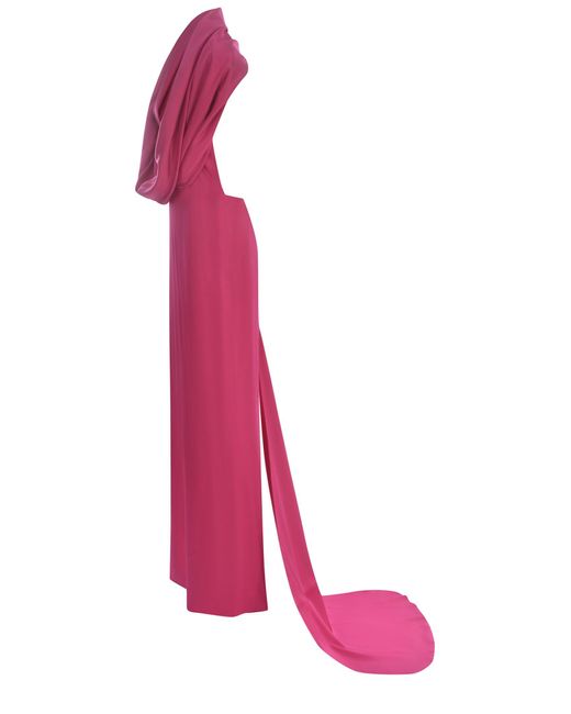 GIUSEPPE DI MORABITO Pink Long Dress Made Of Cady