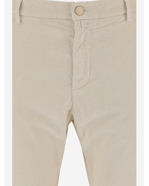 Jacob Cohen Natural Pants Stretch Cotton Velvet Trousers for men
