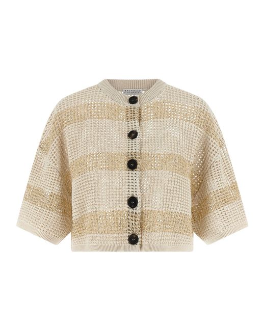 Brunello Cucinelli Natural Cotton Cardigan Clothing