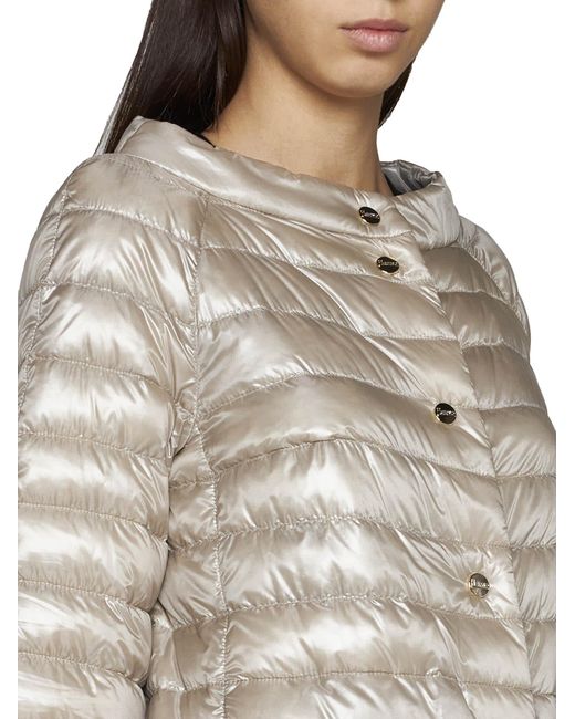 Herno White Quilted Nylon Reversible Down Jacket