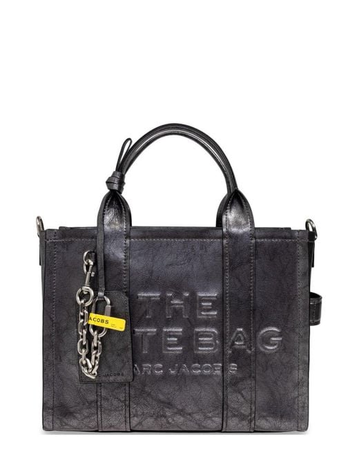 Marc Jacobs Blue The Metallic Distressed Medium Tote Bag