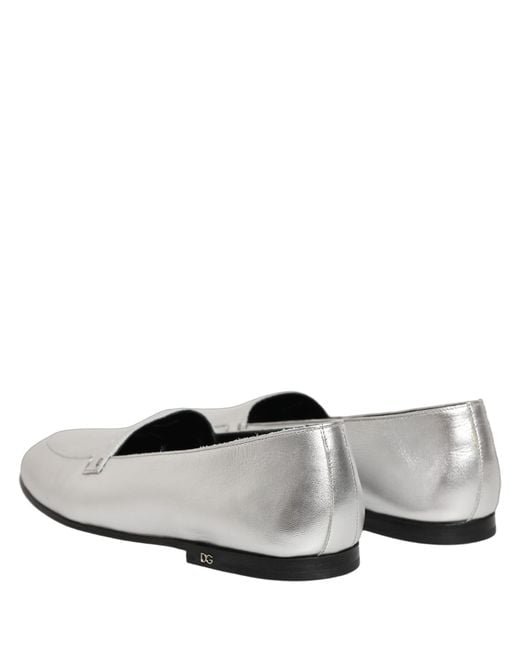 Dolce & Gabbana Black Leather Dg Logo Slip On Loafers Shoes for men
