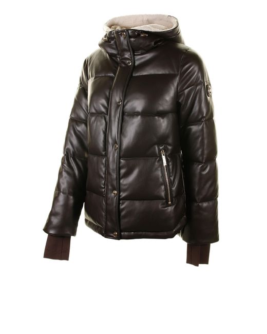 Michael Kors Leathereffect Hooded Down Jacket in Black Lyst