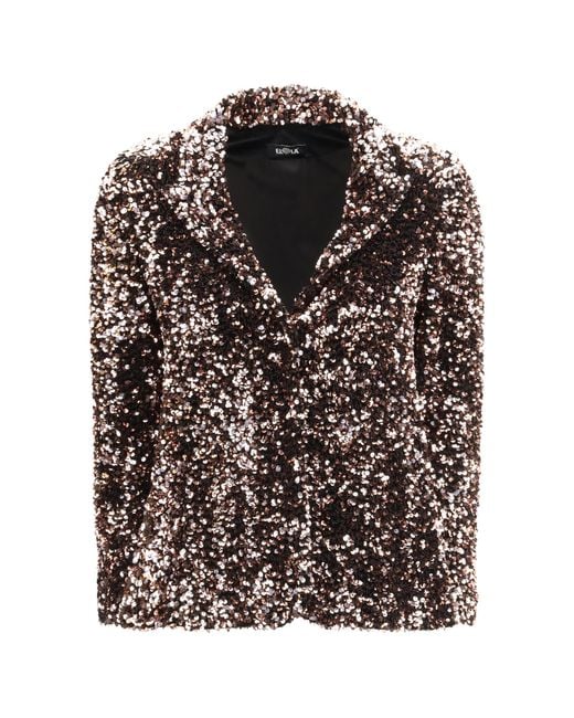 Ella Black Single-Breasted Jacket With Sequins