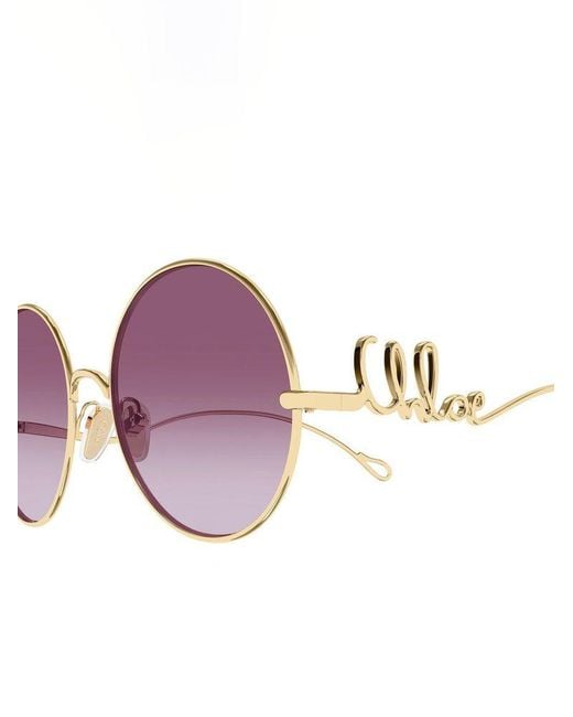 Chloé Pink Chloe Sunglasses Metal Eyewear