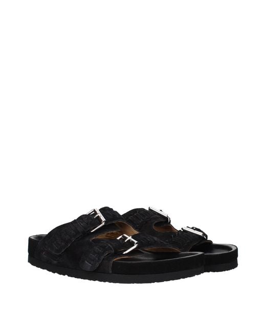 Isabel Marant Black Leather Slippers for men
