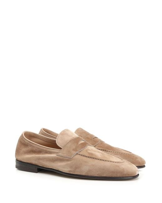 Brunello Cucinelli Brown Suede Loafers Lace-Up Shoes for men