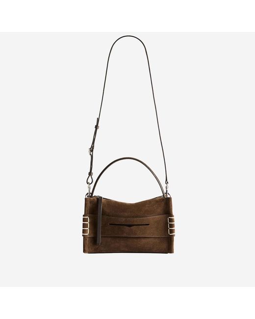 J.W. Anderson Brown Small Suede Loafer Bag Shoulder
