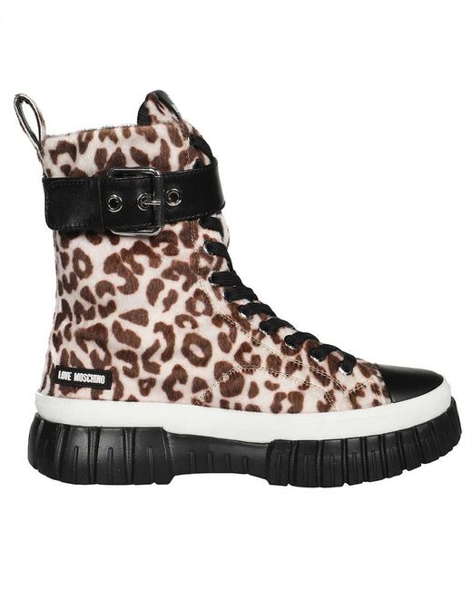Love Moschino Black Canvas High-top Sneakers