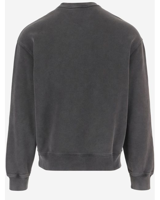Maison Kitsuné Black Sweatshirt With Embroidered Fox Logo, Cotton Sweatshirts for men