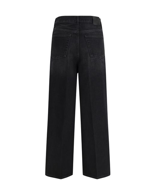 Totême Black Wide-Leg Jeans Cotton