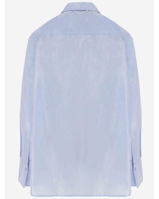 Carven Blue Shirt, Oversized Silk