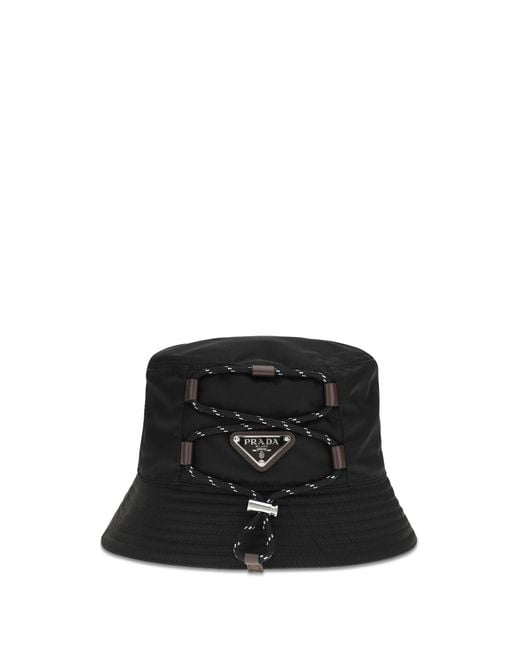 Prada Black Nylon Bucket Hat for men