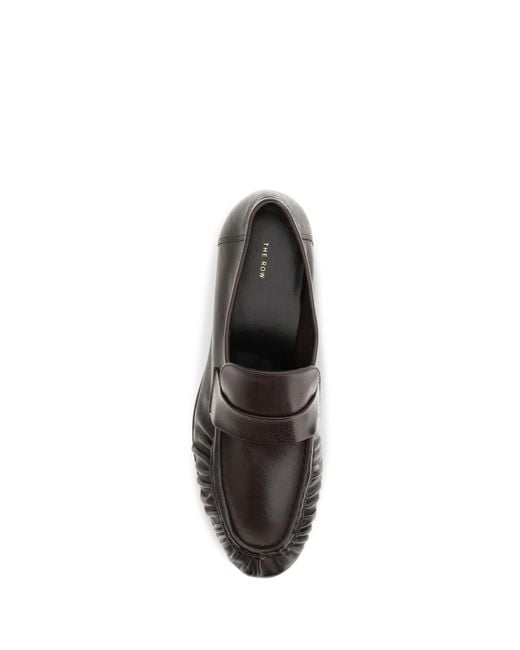 The Row White Soft Suede Loafers Calf Leather