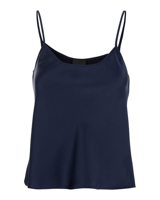 Le Plain Blue Top With Spaghetti Straps