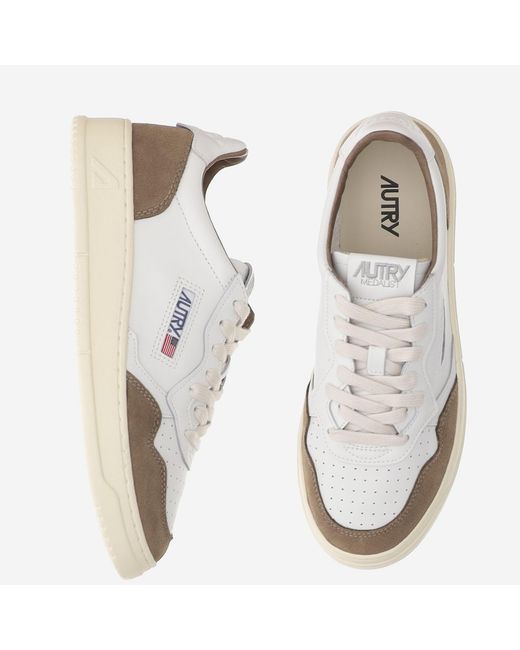 Autry Metallic Leather Sneakers Medalist Low Trainers