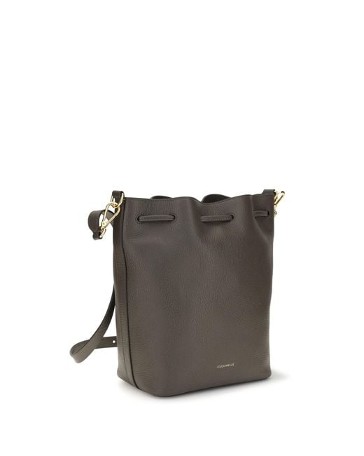 Coccinelle Gray Beat Generation Bucket Bag Calf Leather Bos Taurus