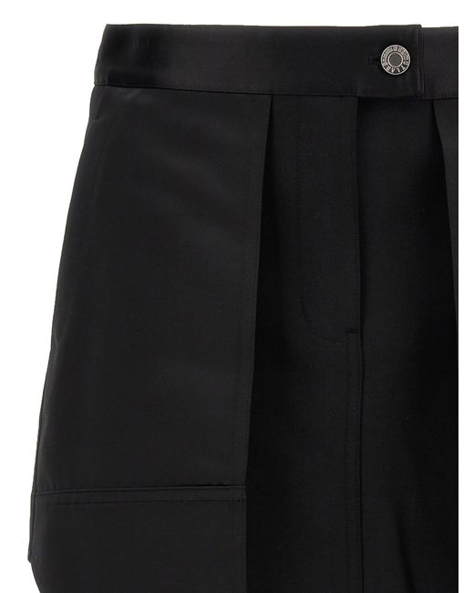Helmut Lang Black Satin Panel Skirt Skirts