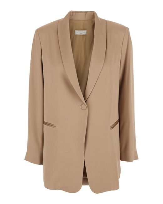 Antonelli Natural Edward Jacket Single-Breasted With Shawl Lapels