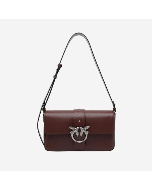 Pinko Purple Shoulder Bag Leather