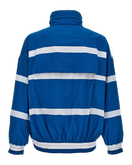 J.W. Anderson Blue Logo Print Striped Jacket Casual Jackets, Parka for men