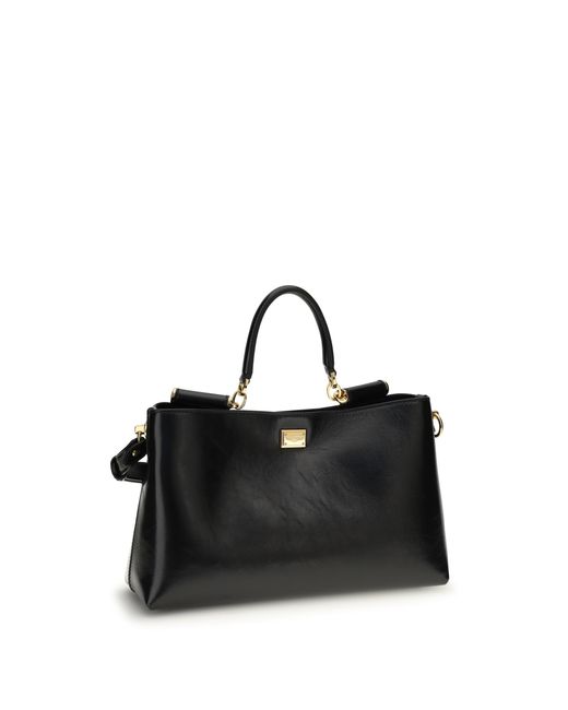 Dolce & Gabbana Black Vittoria Medium Handbag Calf Leather Bos Taurus Shoulder Bags