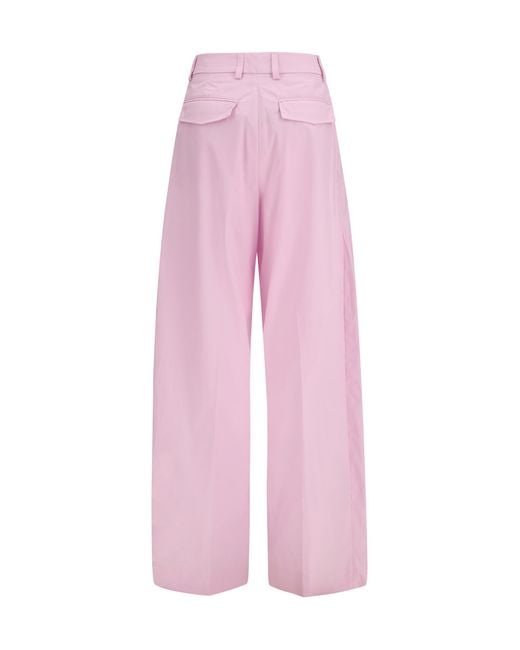THE LATEST Pink Wide-Leg Pants Cotton